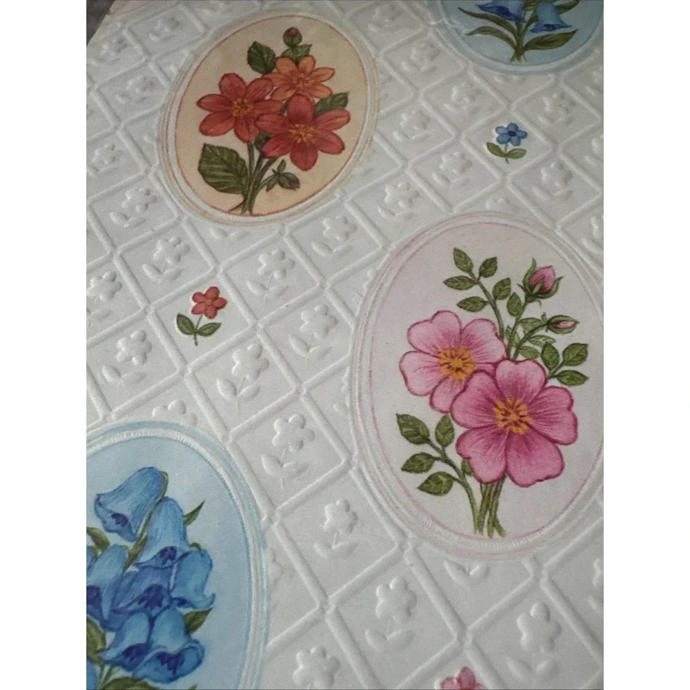 Vintage MCM Ambassador Floral Friendship Gift Wrap 2 Sheets 20x28 Textured NOS